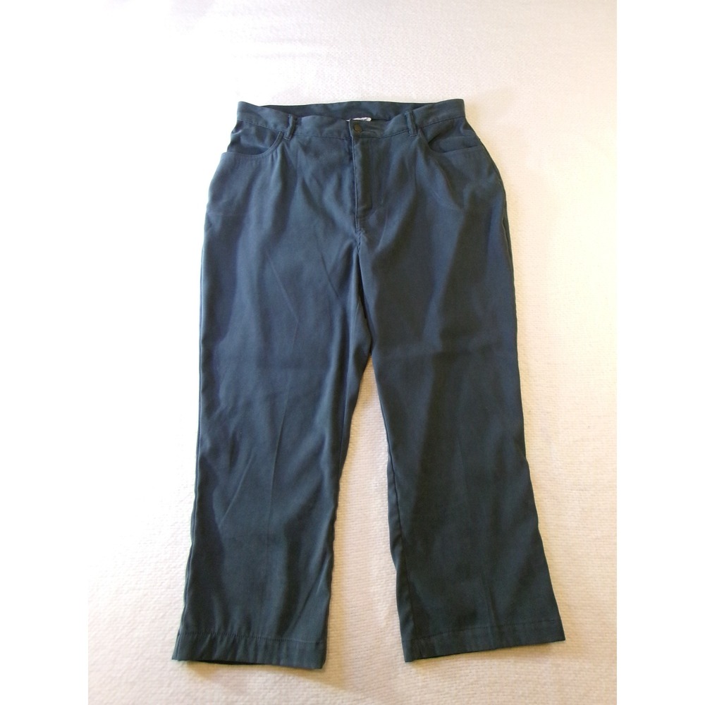 Bridgewater Studio Women 16W Gray/blue Cropped Pants Stretch Straight Leg